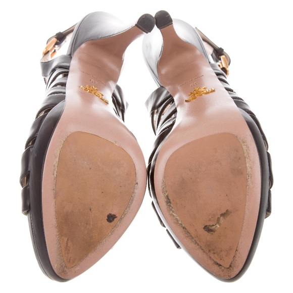 Prada black leather heels size 8.5 - Picture 5 of 5